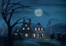 Gif animé gothique maison